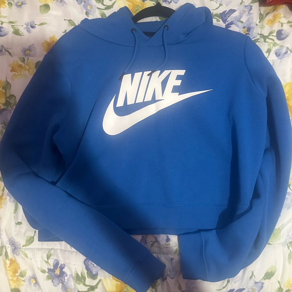 Nike Blue Cropped Hoodie